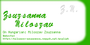 zsuzsanna miloszav business card